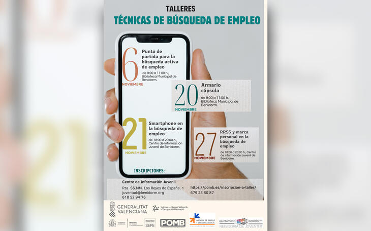 El Pacte per l’Ocupació organiza en Benidorm cuatro talleres sobre técnicas para mejorar la búsqueda de empleo